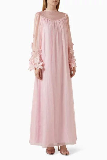 3D Floral-applique Kaftan