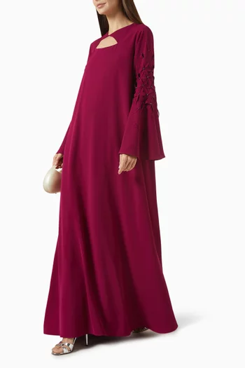 Floral-applique Kaftan