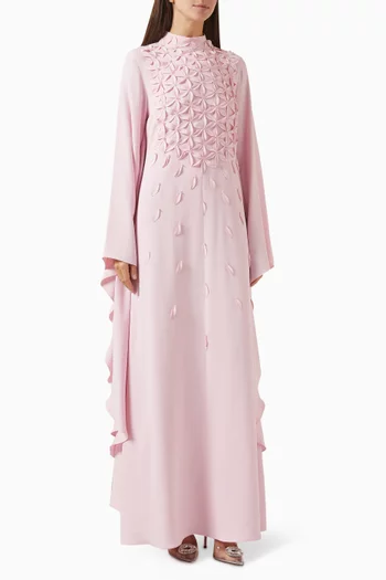Floral-appliqué Kaftan