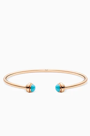 Possession Turquoise Open Bangle Bracelet in 18kt Rose Gold