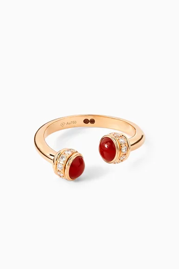 Possession Carnelian & Diamond Open Ring in 18kt Rose Gold