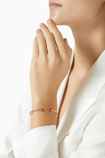 Possession Carnelian Open Bangle Bracelet in 18kt Rose Gold