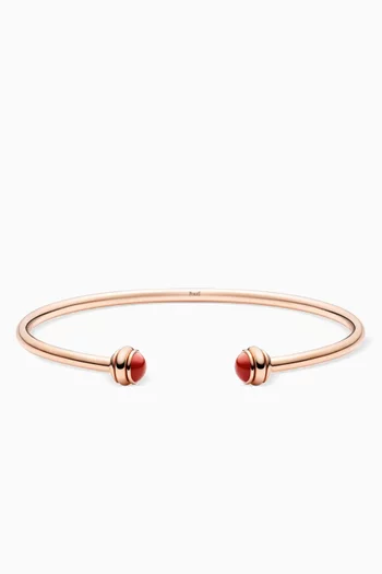 Possession Carnelian Open Bangle Bracelet in 18kt Rose Gold