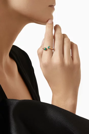 Possession Malachite & Diamond Open Ring in 18kt Gold