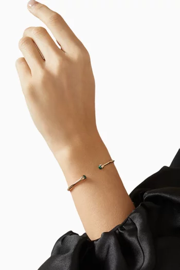 Possession Malachite Open Bangle Bracelet in 18kt Rose Gold