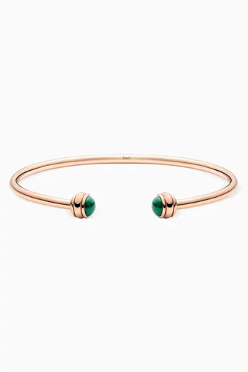 Possession Malachite Open Bangle Bracelet in 18kt Rose Gold