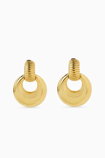 أقراط بتصميم حلقة الباب بمشبك من الثمانينيات