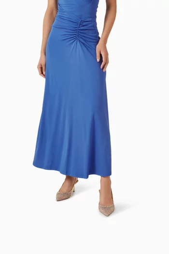 حذاء كلاسيك غيلدا بسير خلفي وكعب 60 مم ستان وقماش شبكي