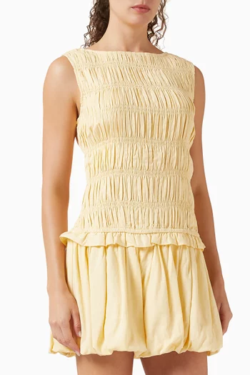 Ciel Shirred Mini Dress