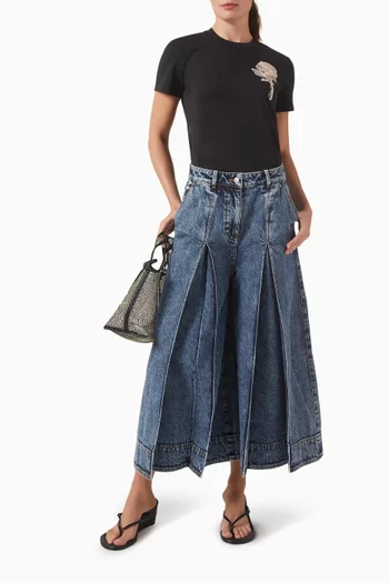 Embroidered T-shirt in Cotton