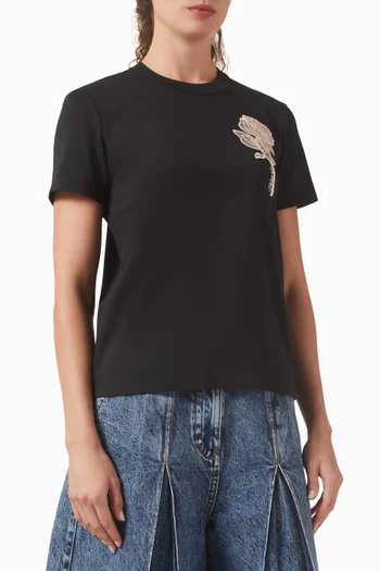 Embroidered T-shirt in Cotton
