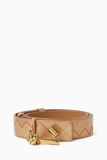 حزام أنديامو جلد لامع مجدول