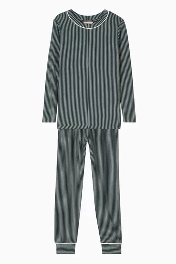 Striped-print Pyjama Set in Modal