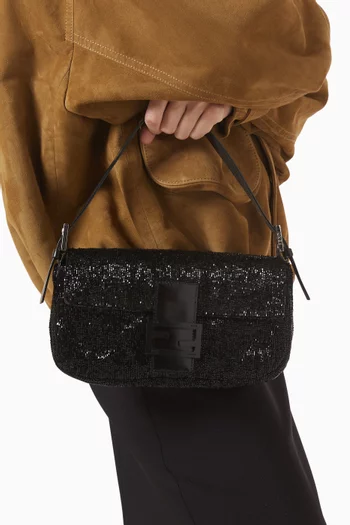 2000s Beaded Baguette Shoulder Bag