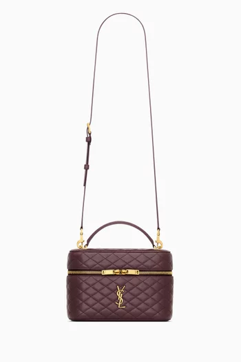 حقيبة مستحضرات تجميل غابي جلد ماعز مبطن