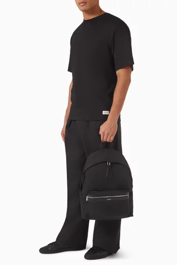 City Backpack in Canvas, Nylon & Leather