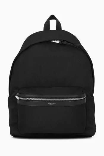 City Backpack in Canvas, Nylon & Leather