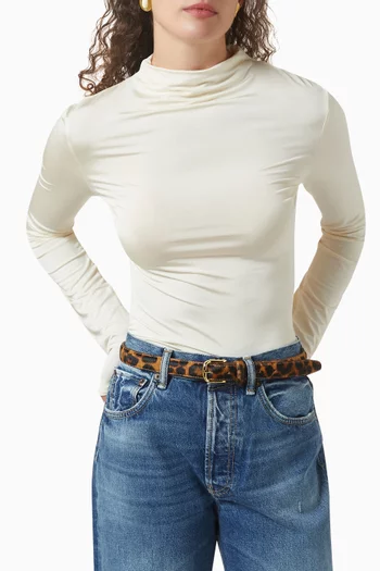 No. 14 Belt in Leopard-print Pony Hair