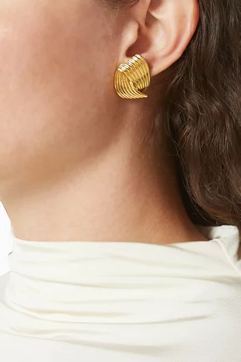 Vienna Textured Earrings in 24kt Gold-plated Brass