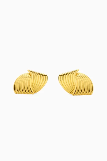 Vienna Textured Earrings in 24kt Gold-plated Brass