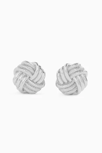 Elle Stud Earrings in Silver-plated Brass