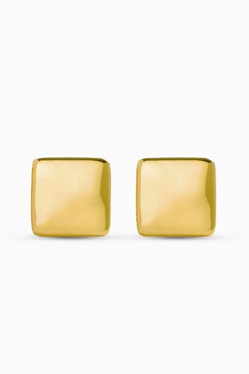 Vita Square Earrings in 24kt Gold-plated Brass
