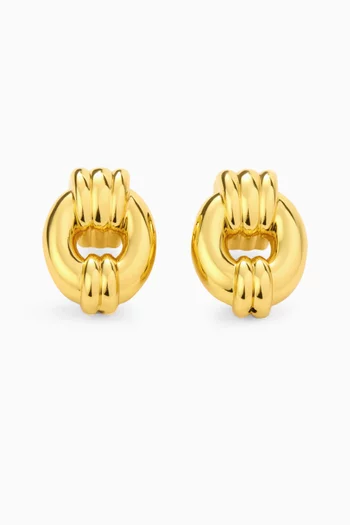 Nara Textured Knot Earrings in 24kt Gold-plated Brass