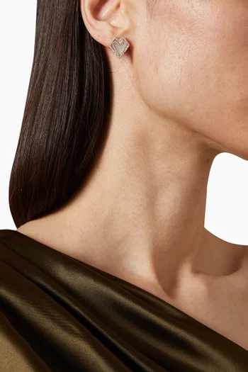 أقراط ماي هارت مرصعة بالماس وعرق اللؤلؤ ذهب وردي عيار 18