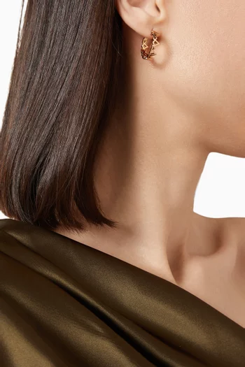 أقراط ماي ستار دائرية ذهب وردي عيار 18