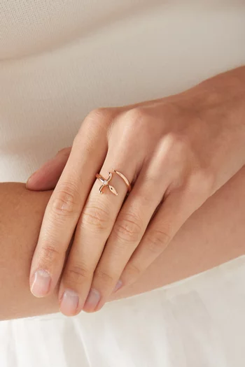 Swords Of Love Diamond Ring in 18kt Rose Gold