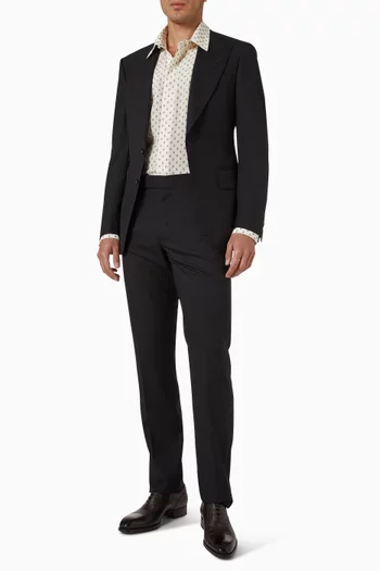 قميص بقصة انسيابية ونقشة بيزلي كريب صيني