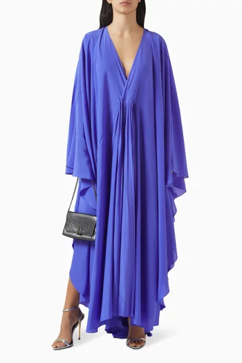 Plisse Kaftan in Silk-crepe