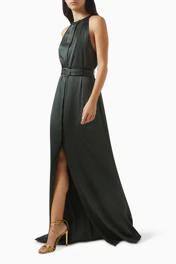 Halterneck Dress in Satin