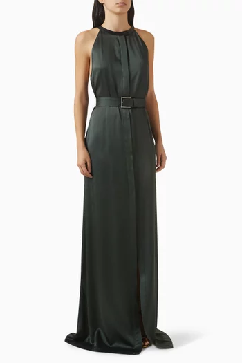 Halterneck Dress in Satin