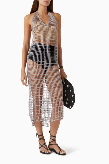 Bia Crochet Dress in Satin Viscose