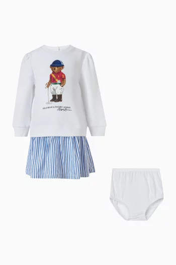 Polo Bear Sweatshirt Dress in Cotton-blend