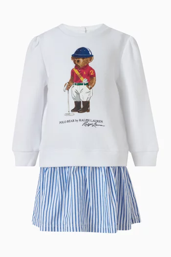 Polo Bear Sweatshirt Dress in Cotton-blend
