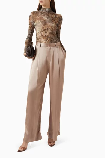 Printed Mockneck Bodysuit