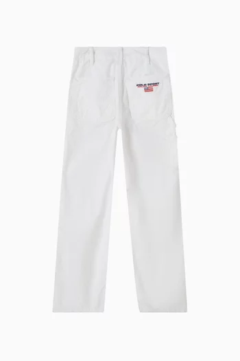 بنطال منسوج بقصة مستقيمة 