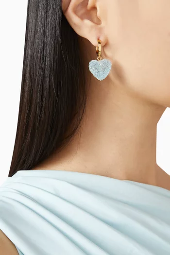 Jelly Heart Hoop Earrings in 18kt Gold-plated Brass