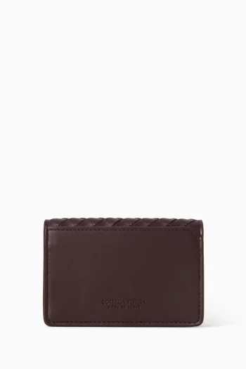 Piccolo Business Card Case in Intrecciato Leather