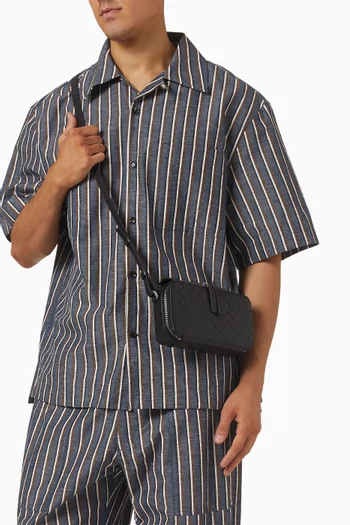 Getaway Phone Pouch in Intrecciato Leather