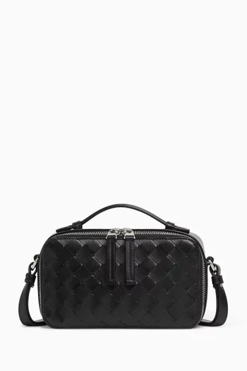 Getaway Phone Pouch in Intrecciato Leather