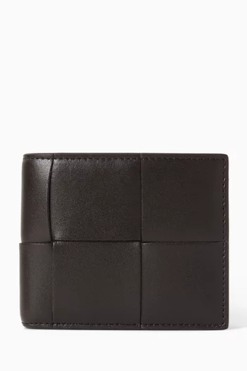 Cassette Bi-fold Wallet in Intreccio Leather