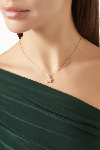 Star Pavé Mini Charm Necklace in 18kt Gold-plated Metal