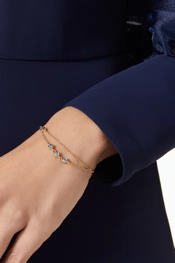 سوار كوليستان بتصميم سلسلة مرصعة بأحجار توباز كريستالي معدن مطلي ذهب عيار 18