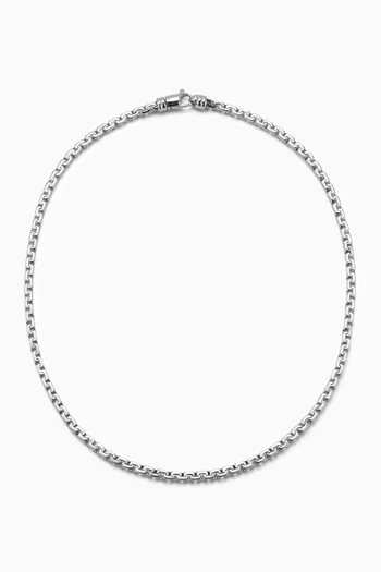 Box Chain Necklace in Sterling Silver