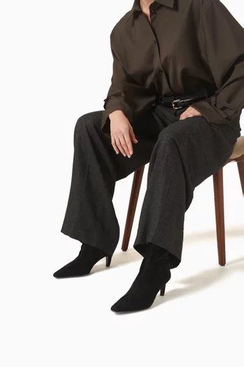 حذاء بوت كيف بطول الكاحل وكعب 60 مم شمواه