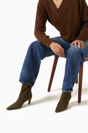 حذاء بوت كيف بطول الساق وكعب 60 مم شمواه