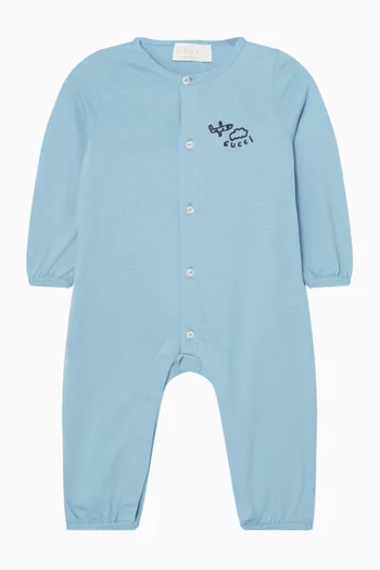 Embroidered Romper in Cotton